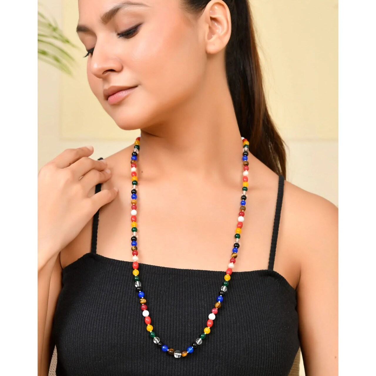 LOVENSPIRE 108 Mala Beads Natural Healing Crystal Gemstones Yoga Meditation Necklace Japa Prayer Mala Beaded Tassel Buddhist Tibetan Hand Knotted Reiki Chakra Stone Women Men Jewelry